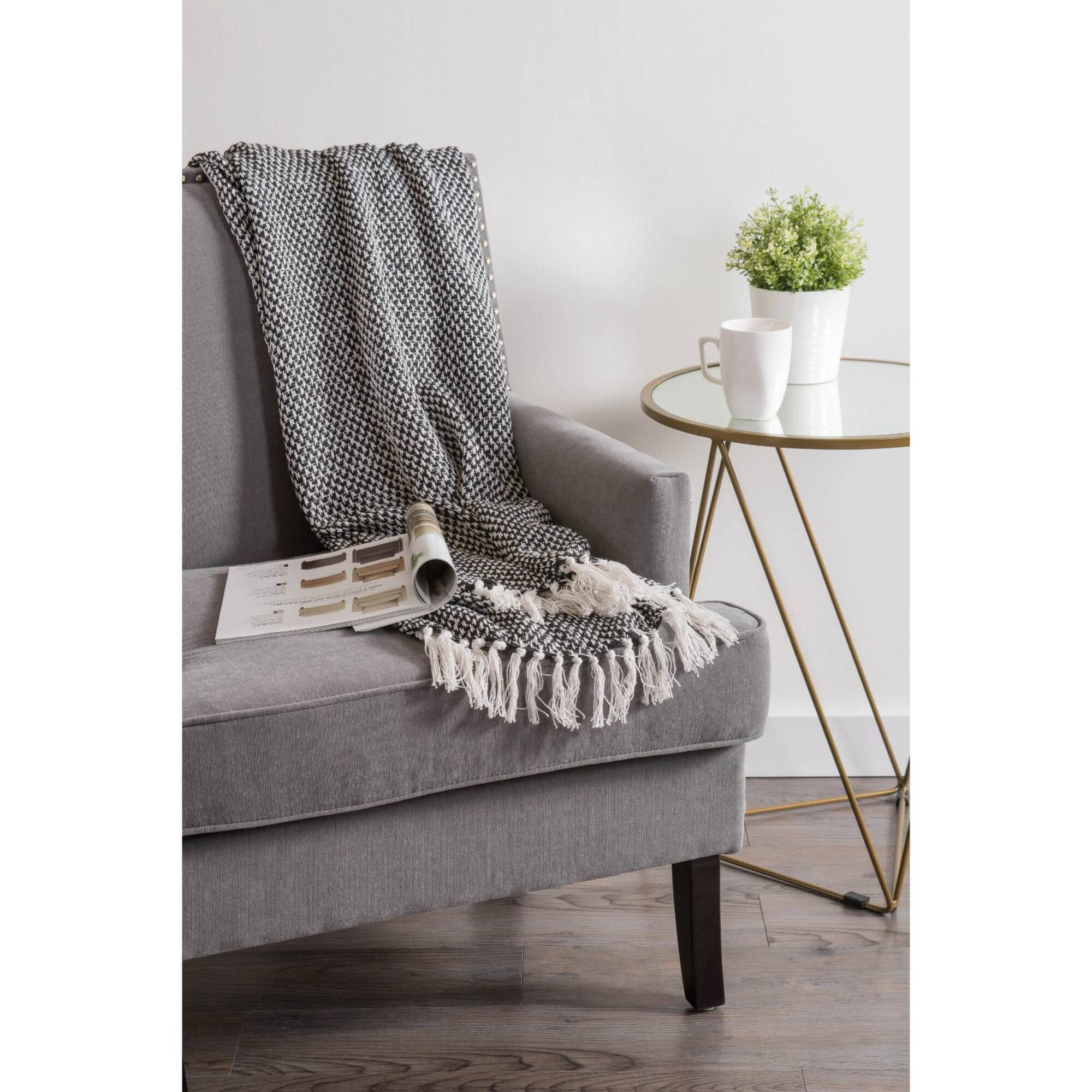 DII® Black Woven Throw